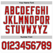 Custom Women's White Red-Black V-Neck Cropped Baseball Jersey