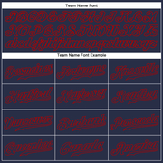 Custom Navy Navy-Red Authentic Sleeveless Baseball Jersey