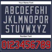 Custom Navy Red-Gray Authentic Sleeveless Baseball Jersey