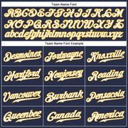 Custom Navy White-Gold Authentic Sleeveless Baseball Jersey