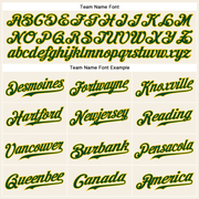 Custom Cream Green-Gold Authentic Sleeveless Baseball Jersey