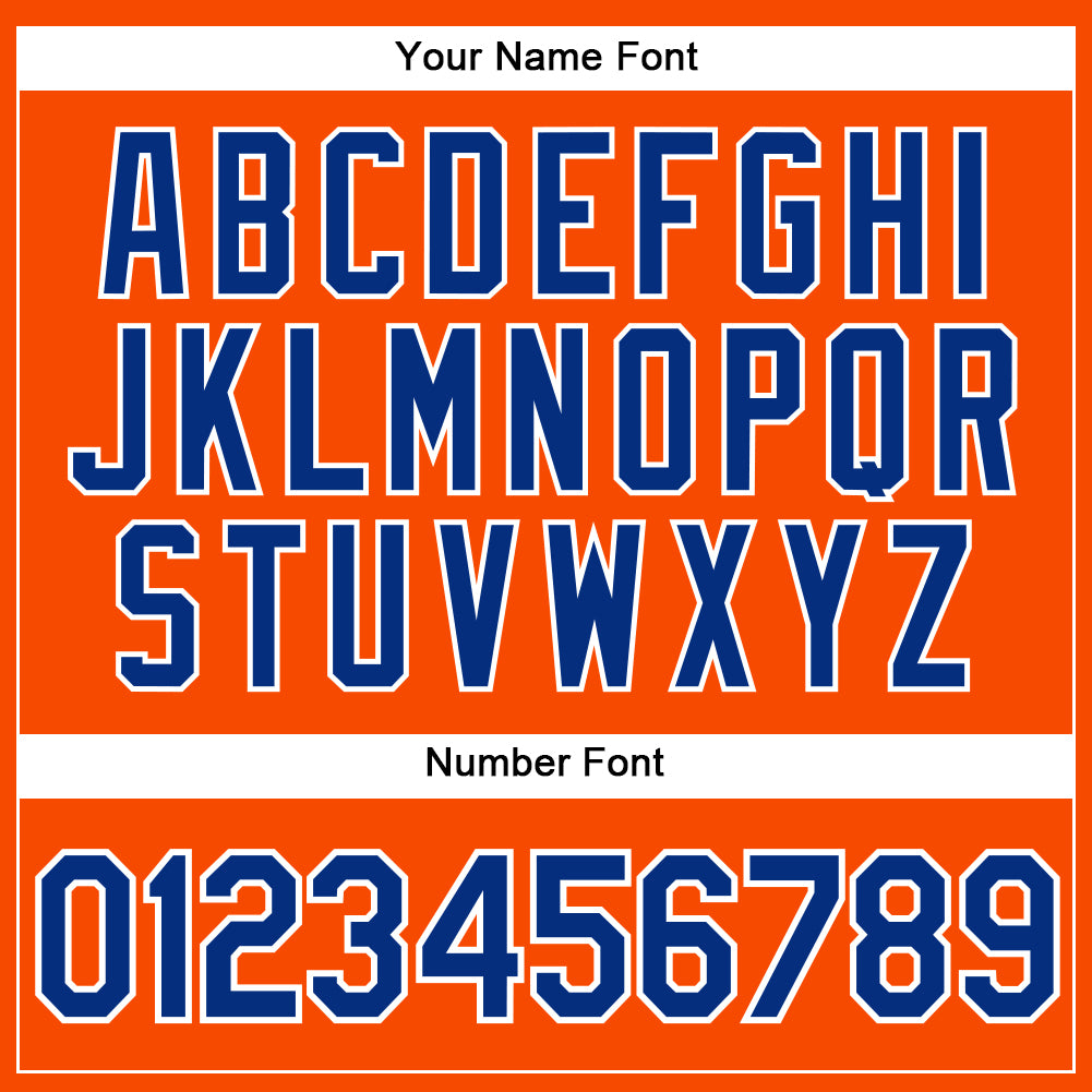 Custom Orange Royal-White Authentic Sleeveless Baseball Jersey