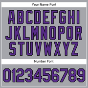 Custom Gray Purple-Black Authentic Sleeveless Baseball Jersey