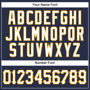 Custom Navy White-Gold Authentic Sleeveless Baseball Jersey