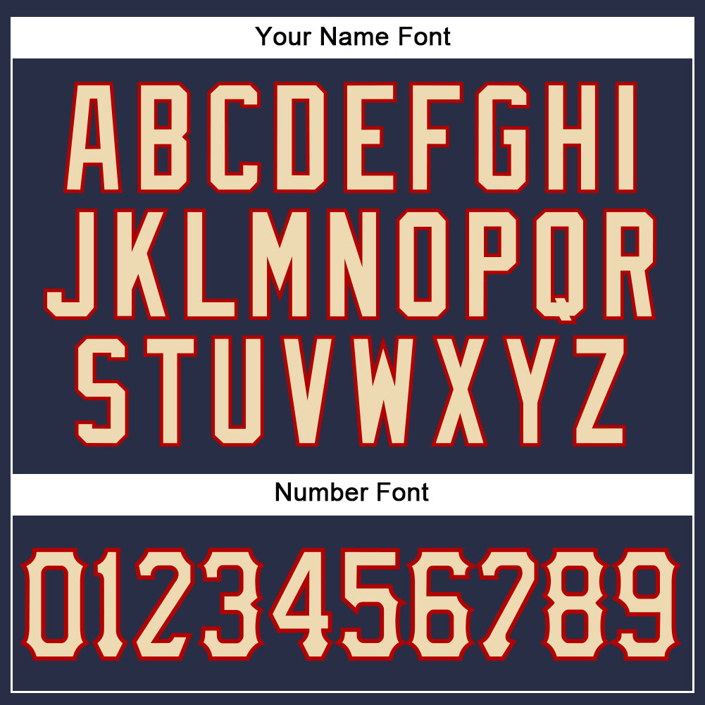 Custom Navy Cream-Red Authentic Sleeveless Baseball Jersey