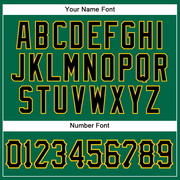 Custom Kelly Green Black-Gold Authentic Sleeveless Baseball Jersey