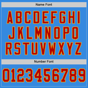 Custom Powder Blue Red-Gold Mesh Authentic Throwback Football Jersey