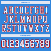 Custom Powder Blue White-Red Mesh Authentic Football Jersey