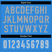 Custom Powder Blue Gray-White Mesh Split Fashion Football Jersey