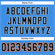Custom Powder Blue Black-Orange Mesh Authentic Football Jersey