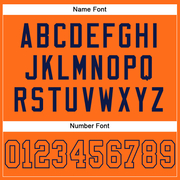 Custom Orange Orange-Navy Mesh Authentic Football Jersey