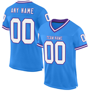 Custom Powder Blue White-Purple Mesh Authentic Throwback Football Jersey