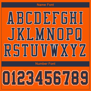 Custom Orange Navy-White Mesh Authentic Football Jersey