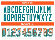 Custom Orange Aqua-White Mesh Drift Fashion Football Jersey