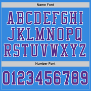 Custom Powder Blue Purple-White Mesh Authentic Football Jersey