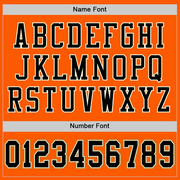 Custom Orange Black-Old Gold Mesh Authentic Throwback Football Jersey