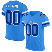 Custom Powder Blue Royal-White Mesh Authentic Football Jersey