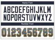 Custom Powder Blue Navy-Gold Mesh Drift Fashion Football Jersey