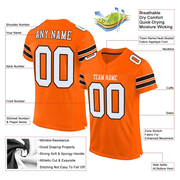 Custom Orange White-Brown Mesh Authentic Football Jersey