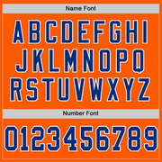 Custom Orange Royal-White Mesh Authentic Throwback Football Jersey