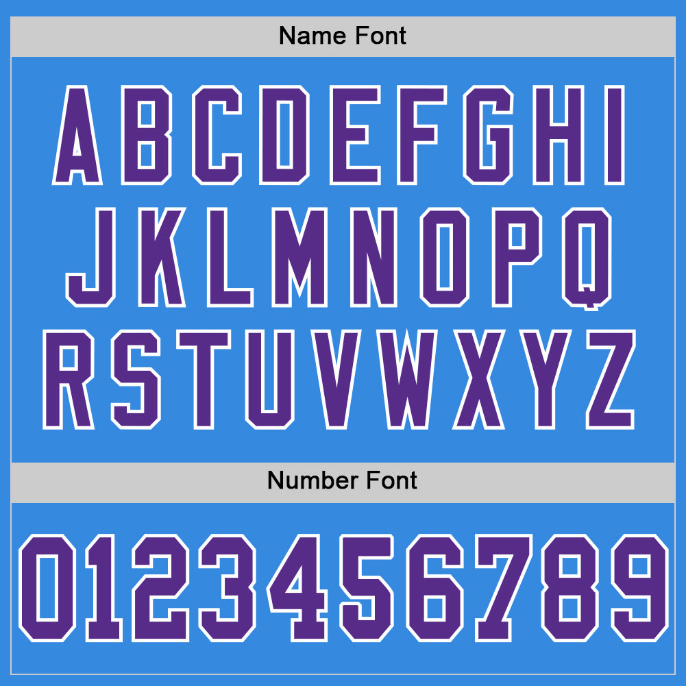 Custom Powder Blue Purple-White Mesh Authentic Throwback Football Jersey