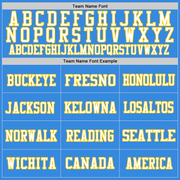 Custom Powder Blue White-Gold Mesh Authentic Throwback Football Jersey