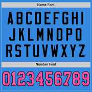 Custom Powder Blue Pink Black-Light Blue Mesh Authentic Throwback Football Jersey