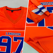 Custom Orange Royal-White Mesh Authentic Football Jersey