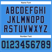 Custom Powder Blue Navy-Aqua Mesh Authentic Football Jersey