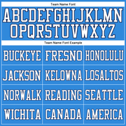 Custom Powder Blue White-Navy Mesh Authentic Football Jersey