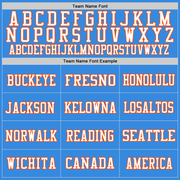 Custom Powder Blue Orange-White Mesh Authentic Football Jersey