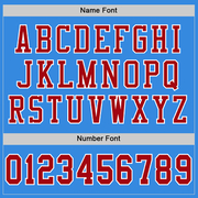 Custom Powder Blue Red-White Mesh Authentic Football Jersey
