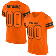 Custom Orange Orange-Black Mesh Authentic Football Jersey