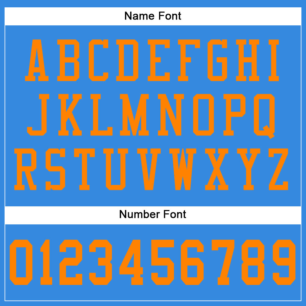 Custom Powder Blue Bay Orange Mesh Authentic Football Jersey