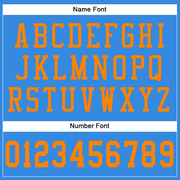 Custom Powder Blue Bay Orange Mesh Authentic Football Jersey