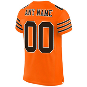 Custom Orange Brown-White Mesh Authentic Football Jersey