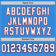 Custom Powder Blue White-Red Mesh Authentic Football Jersey