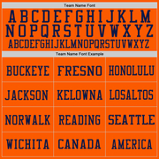 Custom Orange Navy-Light Blue Mesh Authentic Throwback Football Jersey