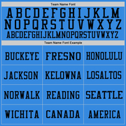 Custom Powder Blue Orange-Black Mesh Authentic Throwback Football Jersey