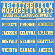 Custom Powder Blue White-Gold Mesh Authentic Throwback Football Jersey