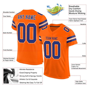 Custom Orange Royal-White Mesh Authentic Football Jersey