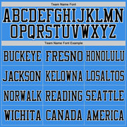 Custom Powder Blue Black-Orange Mesh Authentic Football Jersey