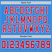 Custom Powder Blue Red-White Mesh Authentic Throwback Football Jersey