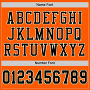 Custom Orange Black-Old Gold Mesh Authentic Throwback Football Jersey