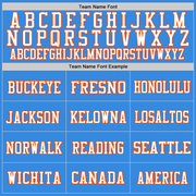 Custom Powder Blue Orange-White Mesh Authentic Throwback Football Jersey