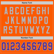 Custom Orange Purple-Gray Mesh Authentic Throwback Football Jersey