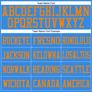 Custom Powder Blue Bay Orange Mesh Authentic Football Jersey