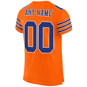 Custom Orange Royal-White Mesh Authentic Football Jersey