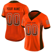 Custom Orange Brown-White Mesh Drift Fashion Football Jersey
