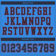 Custom Powder Blue Navy-Red Mesh Authentic Football Jersey